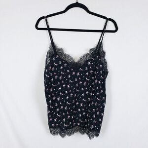 Victoria's Secret Dainty Floral Camisole Womens M Coquette Lace Trim Lingerie